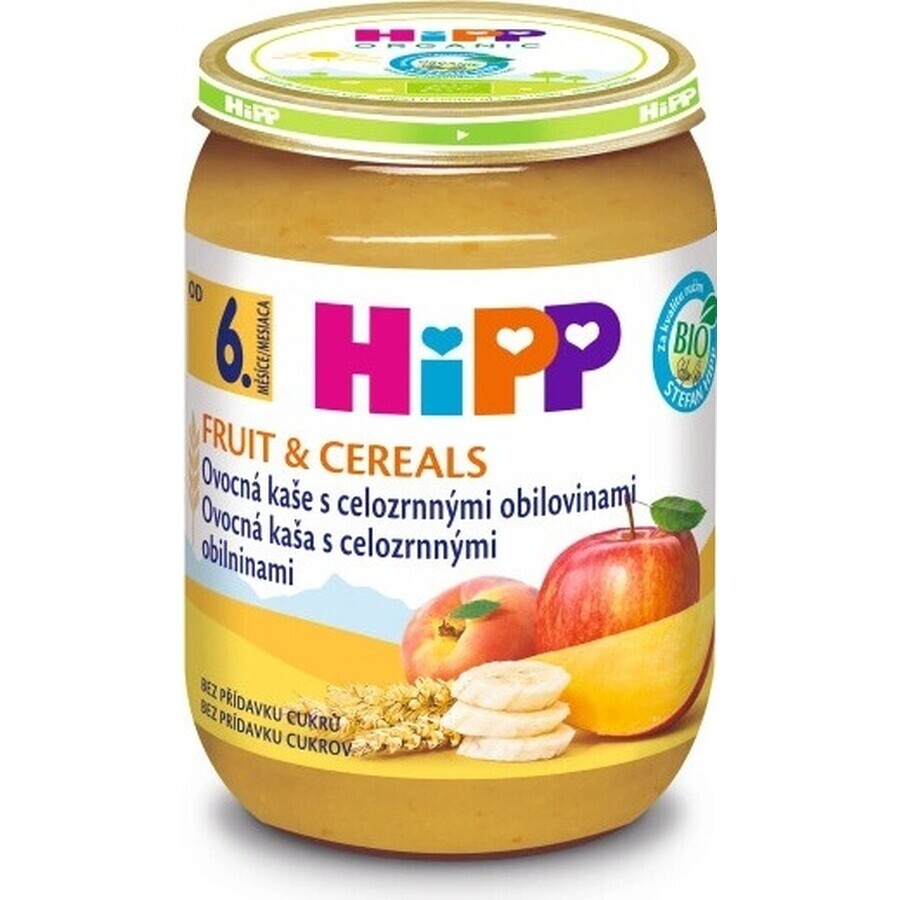 HIPP BIO Bouillie de fruits aux céréales complètes 1×190 g, hors-d'œuvre, 6m+