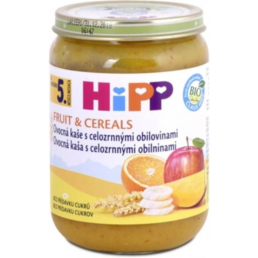 HIPP BIO Bouillie de fruits aux céréales complètes 1×190 g, hors-d'œuvre, 6m+