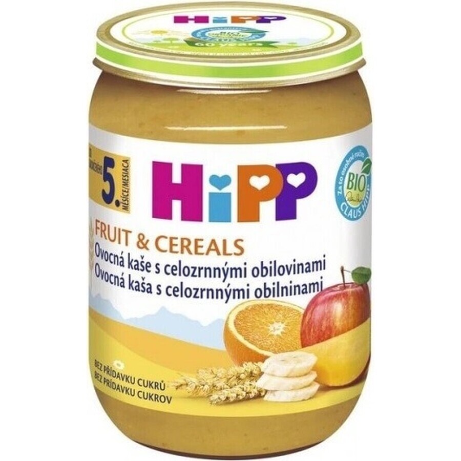 HIPP BIO Bouillie de fruits aux céréales complètes 1×190 g, hors-d'œuvre, 6m+