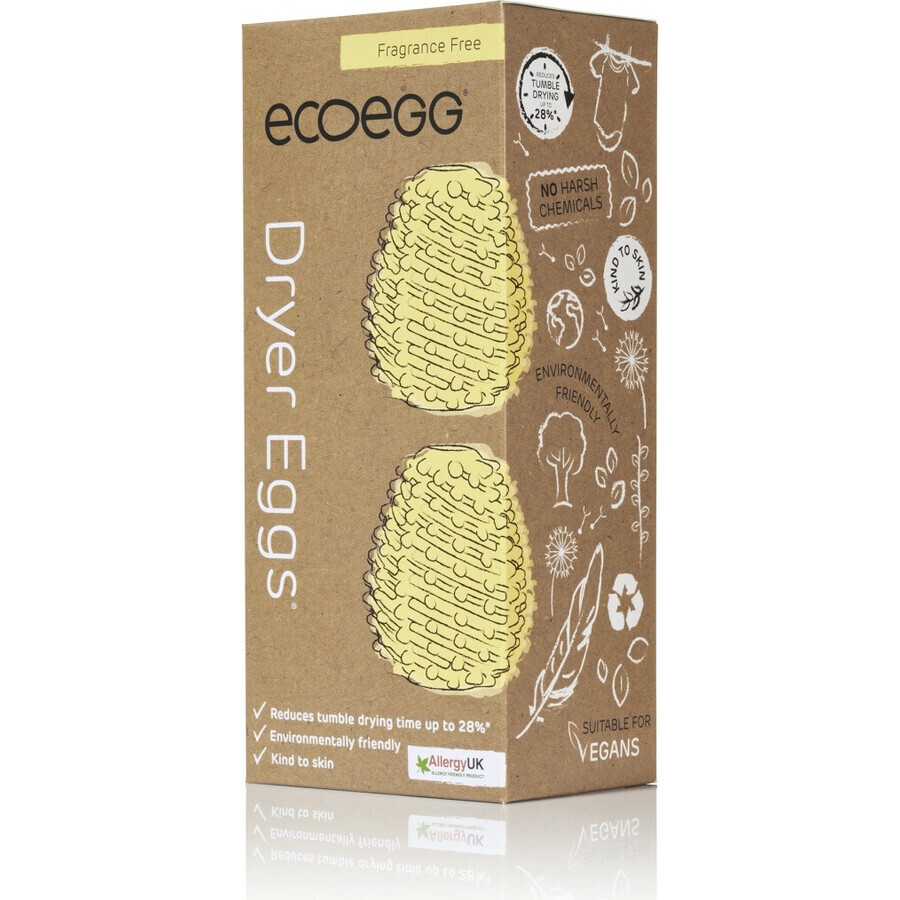 Ecoegg Uova di asciugatrice senza profumo 1×2 pezzi, uova di asciugatrice