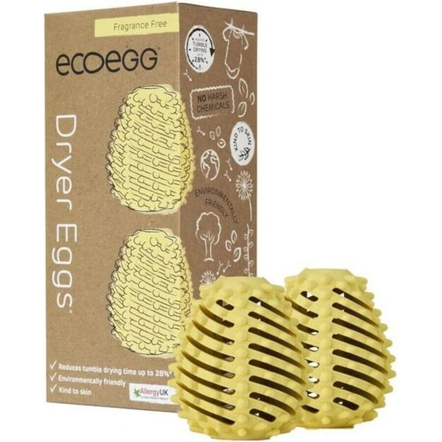 Ecoegg Uova di asciugatrice senza profumo 1×2 pezzi, uova di asciugatrice