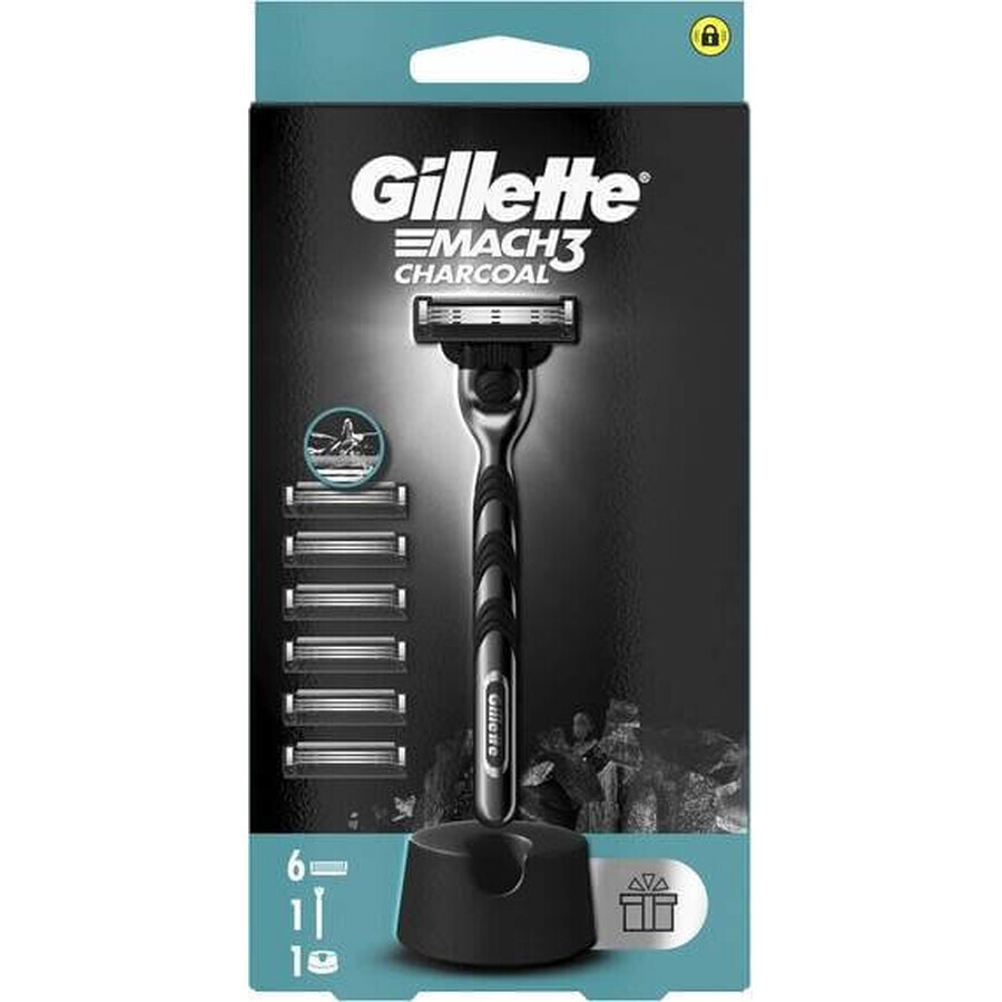 Rasoio Gillette Mach3 Charcoal + testine 6pcs 1×1, rasoio