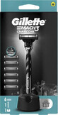 Scheermes Gillette Mach3 Houtskool + koppen 6st 1&#215;1, scheermes