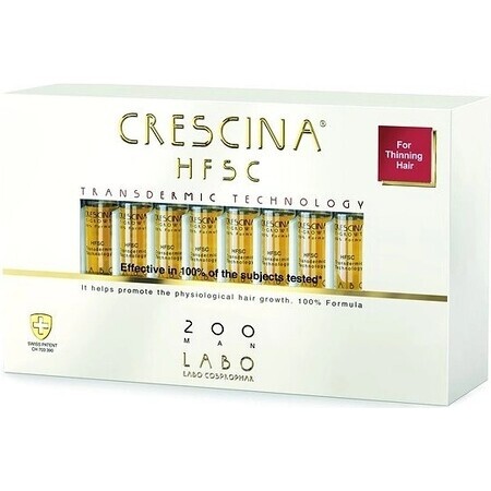 Labo Cosprophar soin complet pour la restauration de la croissance des cheveux (grade 200) - hommes 20×3,5 ml, soin pour la restauration de la croissance des cheveux