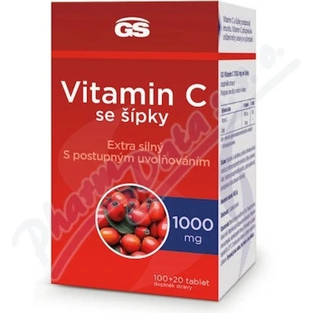 GS Vitamin C 1000+cones, 100+20 tbl 1×100+20 tbl, nutritional supplement