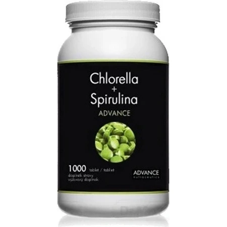 Chlorella + Spirulina ADVANCE BIO 1000 tbl. 1×1000 tbl, complemento alimenticio