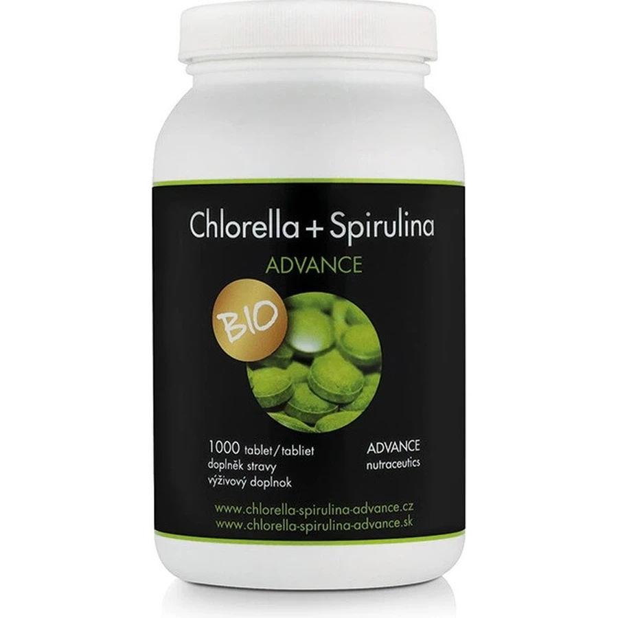 Chlorella + Spirulina ADVANCE BIO 1000 tbl. 1×1000 tbl, complemento alimenticio