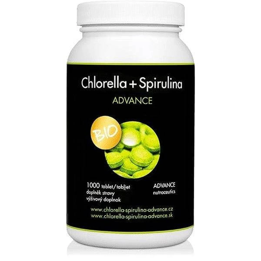 Chlorella + Spirulina ADVANCE BIO 1000 tbl. 1×1000 tbl, complemento alimenticio