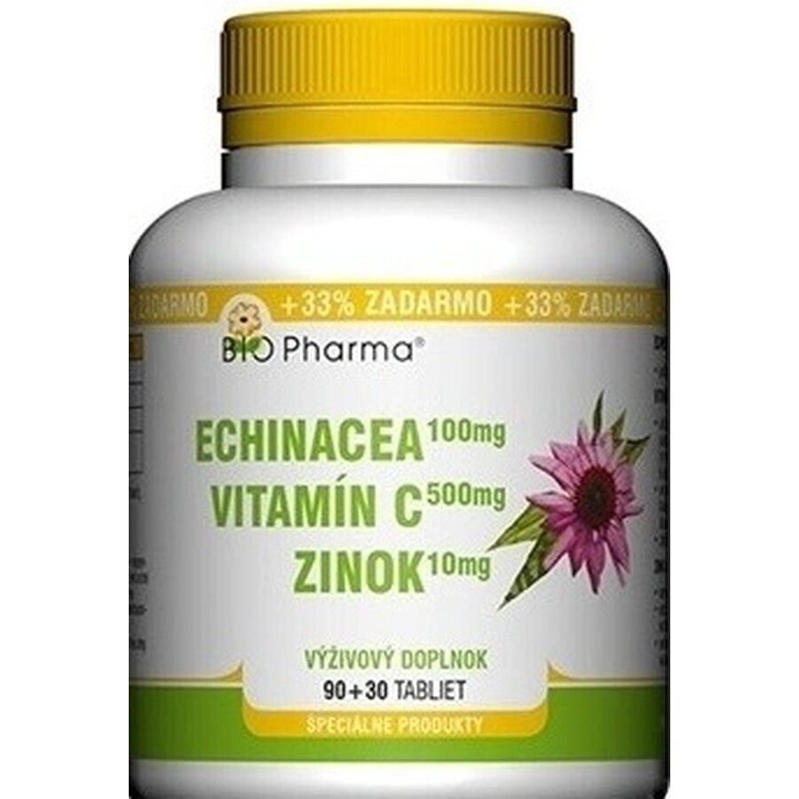 BIO Pharma Echinacea, Vitamine C, Zink 1×120 tbl, voedingssupplement