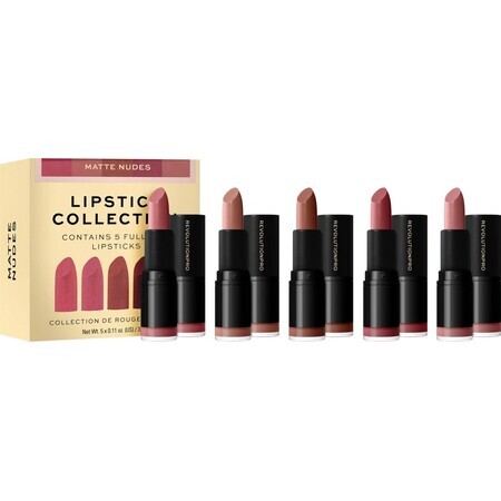 Lipstick set Revolution PRO Matte Nude 1×5 pcs, lipstick set