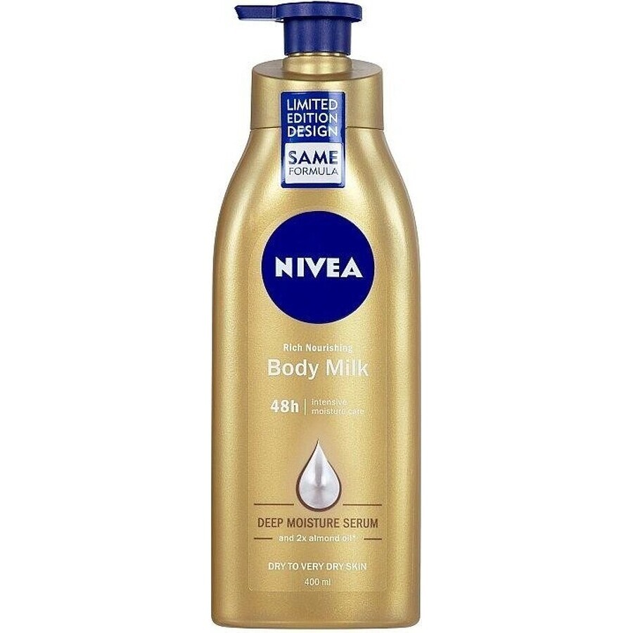 NIVEA BODY MILK - DRY SHEATH 1×400 ml, îngrijire de lungă durată