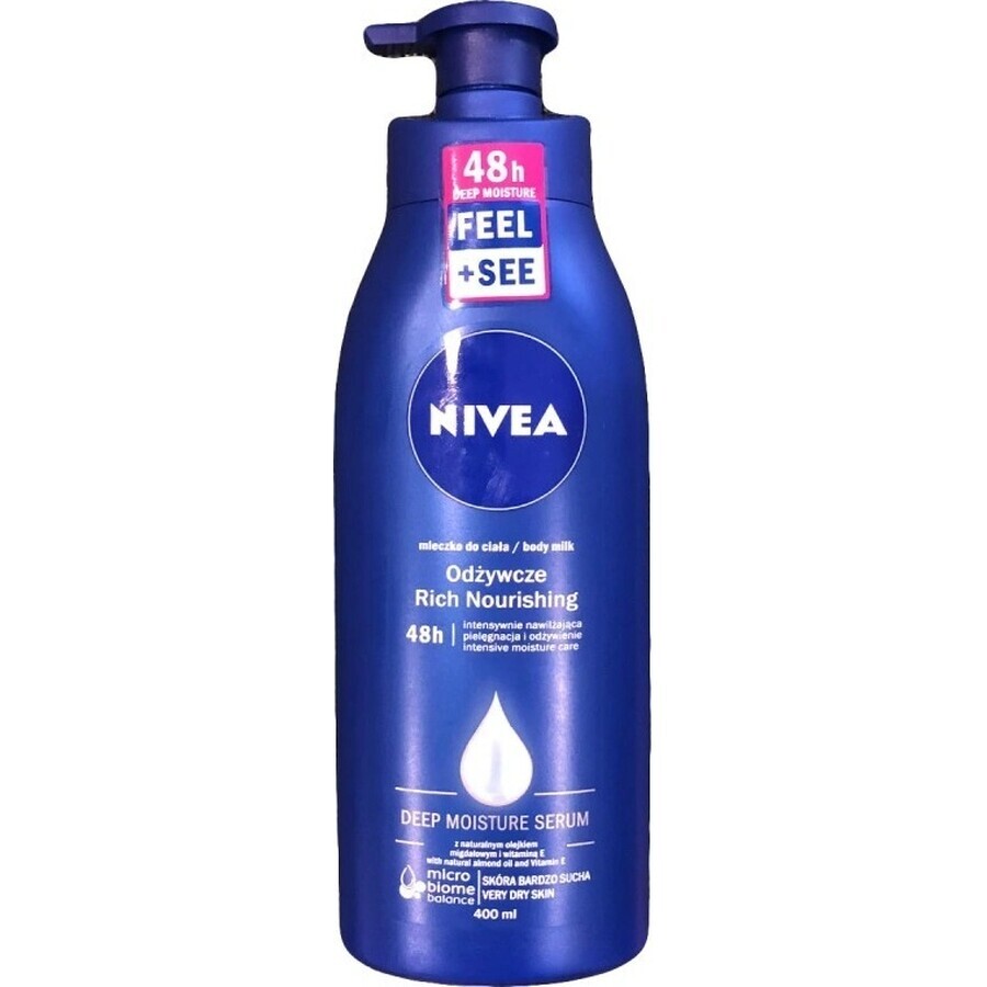 NIVEA BODY MILK - DRY SHEATH 1×400 ml, îngrijire de lungă durată