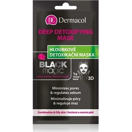 Dermacol Black Magic Textile Detoxifying Mask 1×1 piece, skin detoxification