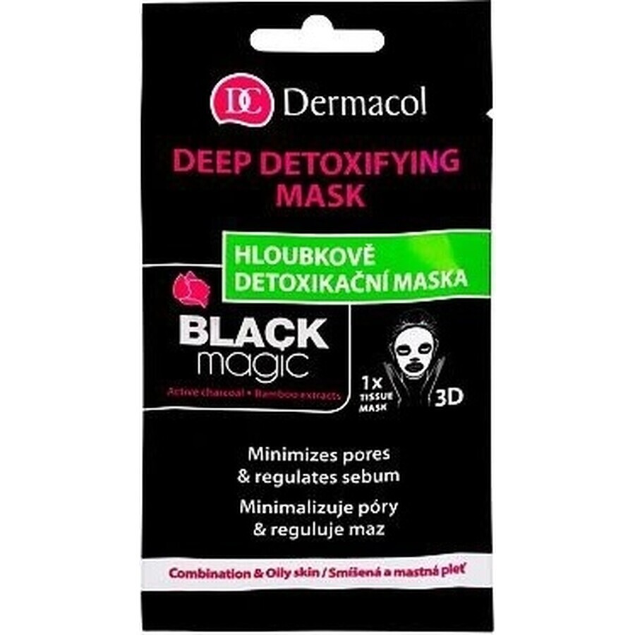 Dermacol Black Magic Textile Detoxifying Mask 1×1 piece, skin detoxification