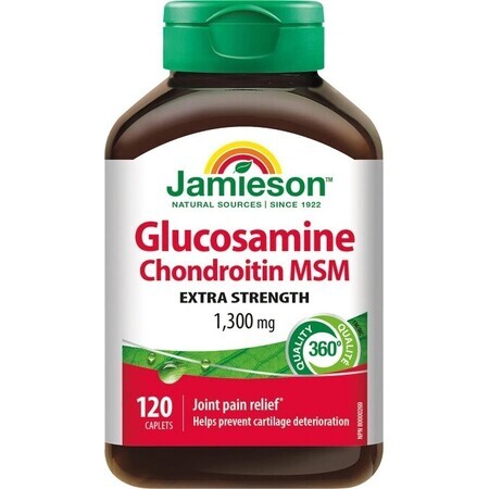 JAMIESON GLUCOSAMINE CHONDROITINE MSM 1300 mg 1×120 tbl, voedingssupplement