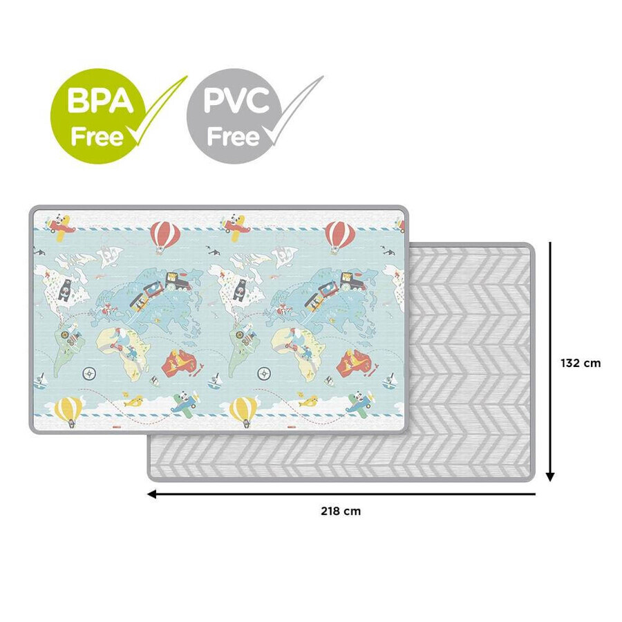 Reversible play mat - Little Traveller 0m+ 1×1 pc, play mat, 218 x 132 x 1,27 cm