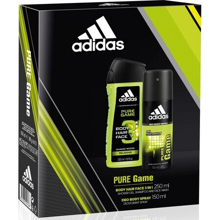 ADIDAS PURE GAME DEO S 150ML+SPR GEL 250ML 1SET 1×1 pcs, set