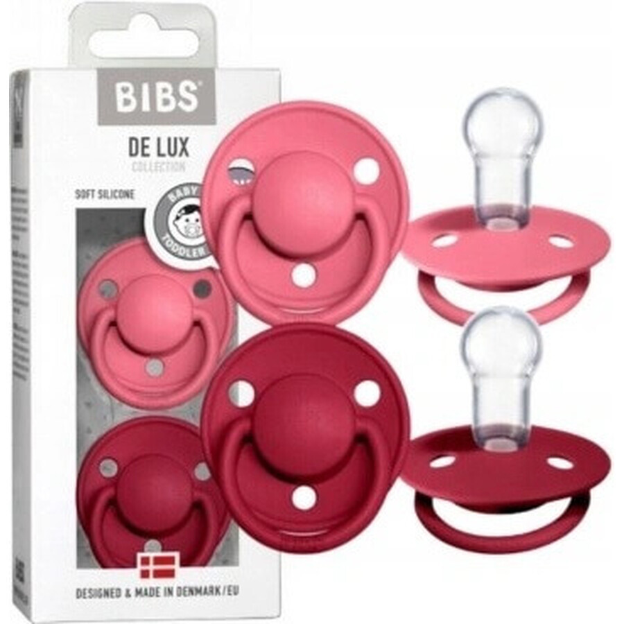 BIBS De Lux coral/ruby 1×2 pcs, one size