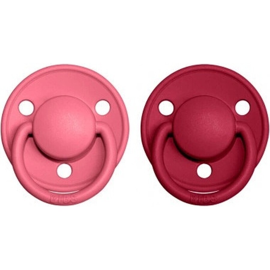 BIBS De Lux coral/ruby 1×2 pcs, one size