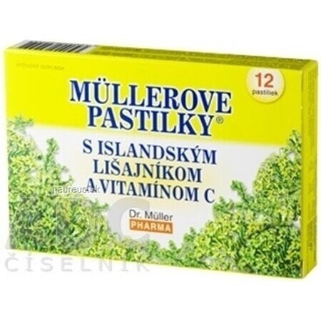 MÜLLER EILAND ZUIGTABLETTEN. KORSTMOS EN VIT. C 1×12 stuks, voor slijmvorming