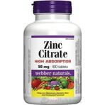 WEBBER NATURALS Zink 50 mg Citraat 1×180 tbl, voedingssupplement