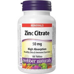 WEBBER NATURALS Zink 50 mg Citraat 1×180 tbl, voedingssupplement