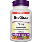 WEBBER NATURALS Zink 50 mg Citraat 1×180 tbl, voedingssupplement