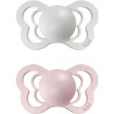 BIBS Couture vanille/pêche 1×2 silicone orthodontique BIBS Couture sucettes en silicone - taille 1