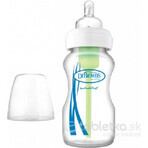 Dr.BROWN'S BABY FOTTLE OPTIONS+ 270 ml 1×1 st, met wijde hals, 0M+, antikoliek, glas, wit