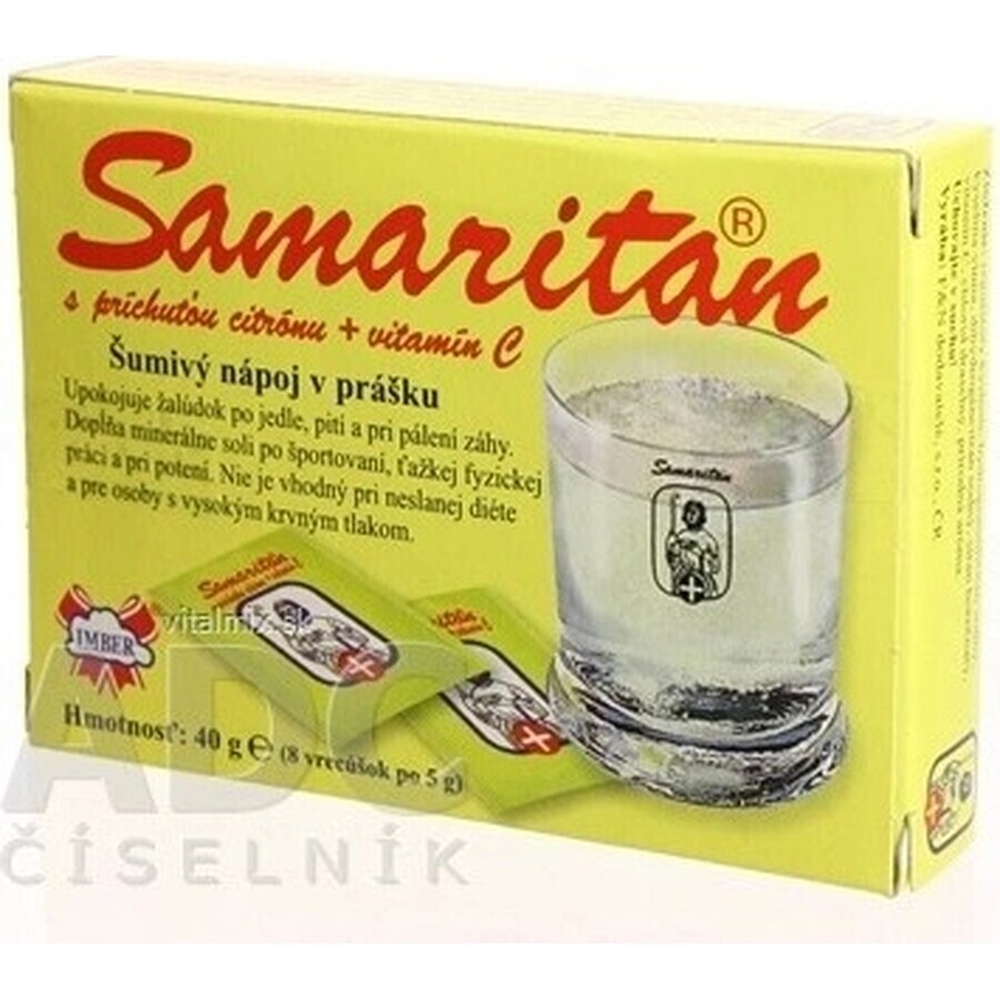 SAMARITAN cu aromă de lămâie 8×5 buc, băutură spumantă