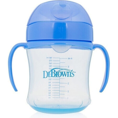 Brown's mug with soft mouthpiece 180ml from 6m blue 1×1 pc, blue mug, 6m+.