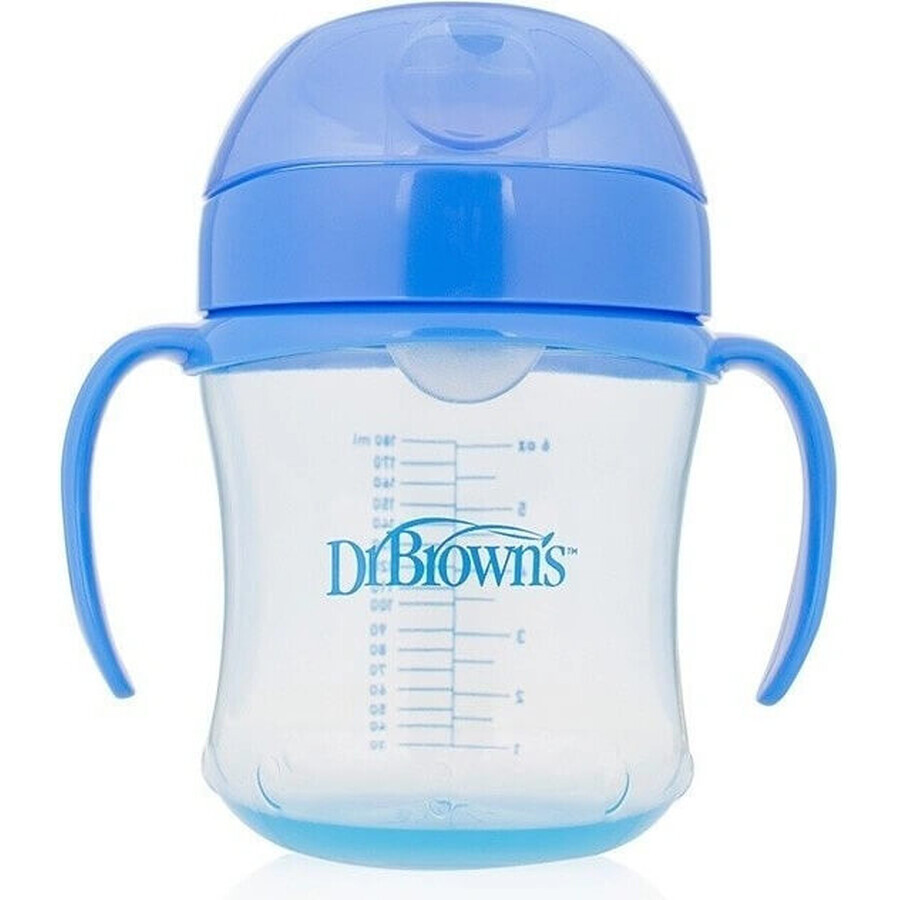 Brown's mug with soft mouthpiece 180ml from 6m blue 1×1 pc, blue mug, 6m+.