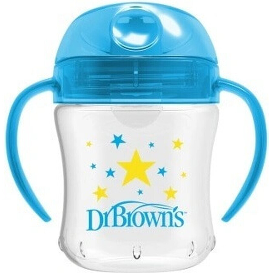 Brown's mug with soft mouthpiece 180ml from 6m blue 1×1 pc, blue mug, 6m+.