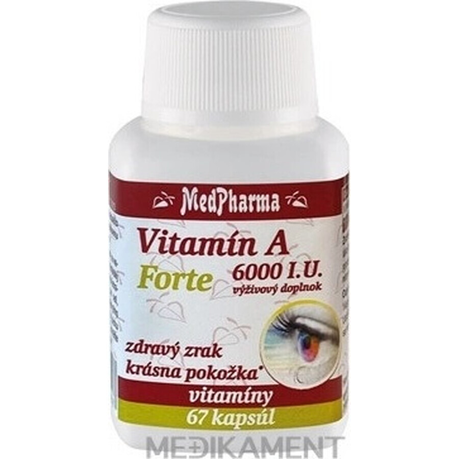 MedPharma Vitamine A 6000 IU Forte 1×67 cps, voedingssupplement