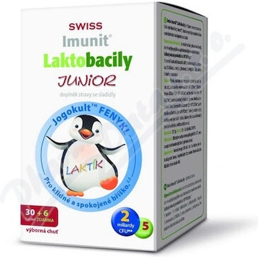 SWISS Lactobacilli JUNIOR Immunit + vitamin D3 30+6 tbl. 1×36 tbl, vitamins