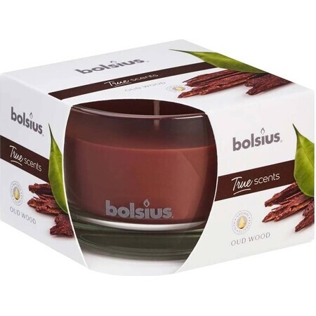 Bolsius Aromatic 2.0 sticlă 90x63mm lemn de oud, lumânare parfumată 1×1 buc, lumânare parfumată