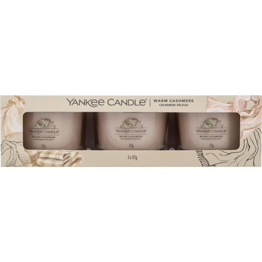 Yankee Candle - Warm Cashmere 1×37g bougie votive en verre, bougie parfumée