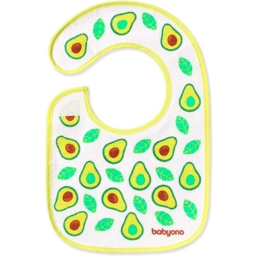 BABYONO Badstof slabbetje, klein, waterbestendig avocado 3m+ 1×1 st