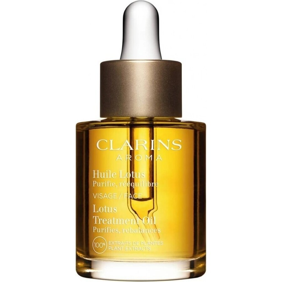 Clarins Lotus Facial Treatment Oil für Mischhaut und fettige Haut 1×30 ml, Gesichtsöl, Lotus