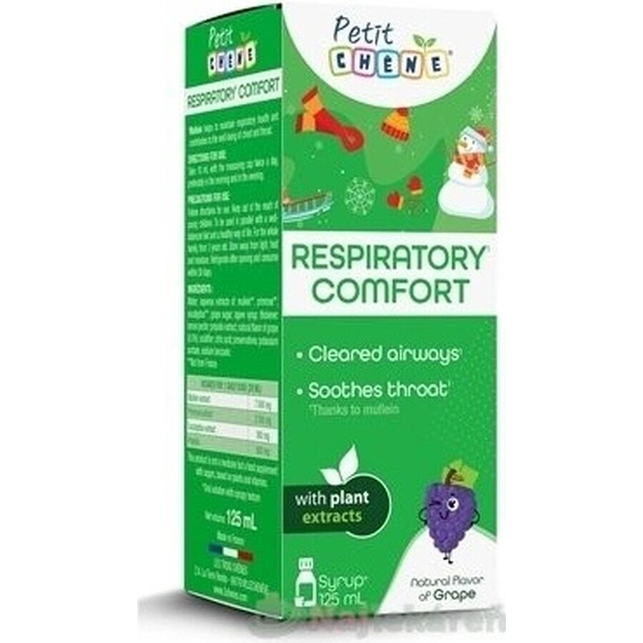 Petit Ademhalingscomfortsiroop voor kinderen 125 ml 1×125 ml 1×125 ml, siroop om de ademhaling te ondersteunen en de keel te verzachten