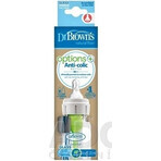 Biberon Dr. BROWN'S OPTIONS+ 120 ml 1×1 pc, étroit, 0M+, anti-colique, plastique, blanc