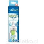 Biberon Dr. BROWN'S OPTIONS+ 120 ml 1×1 pc, étroit, 0M+, anti-colique, plastique, blanc