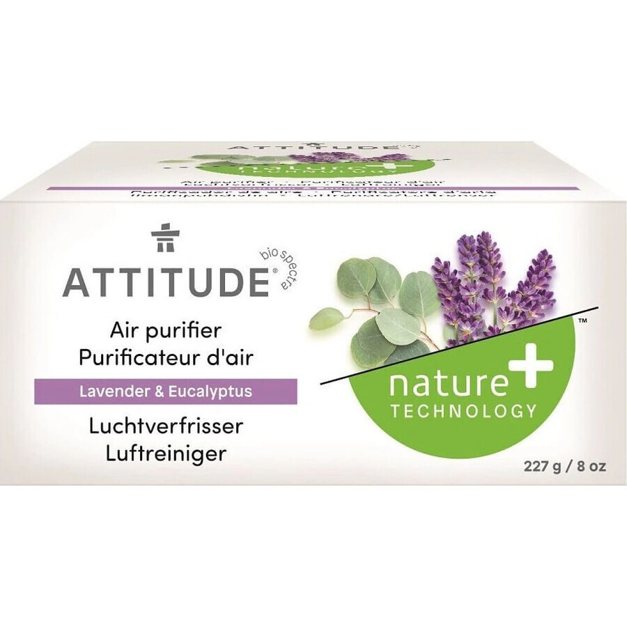 ATTITUDE Natuurlijke zuiverende luchtverfrisser met lavendel- en eucalyptusgeur 1×227 g, luchtverfrisser