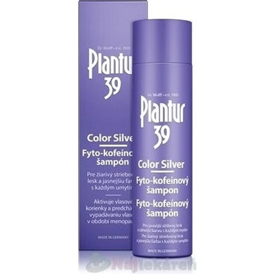 Plantur 39 Color Plata Champú fito-cafeína 1×250 ml, champú con cafeína