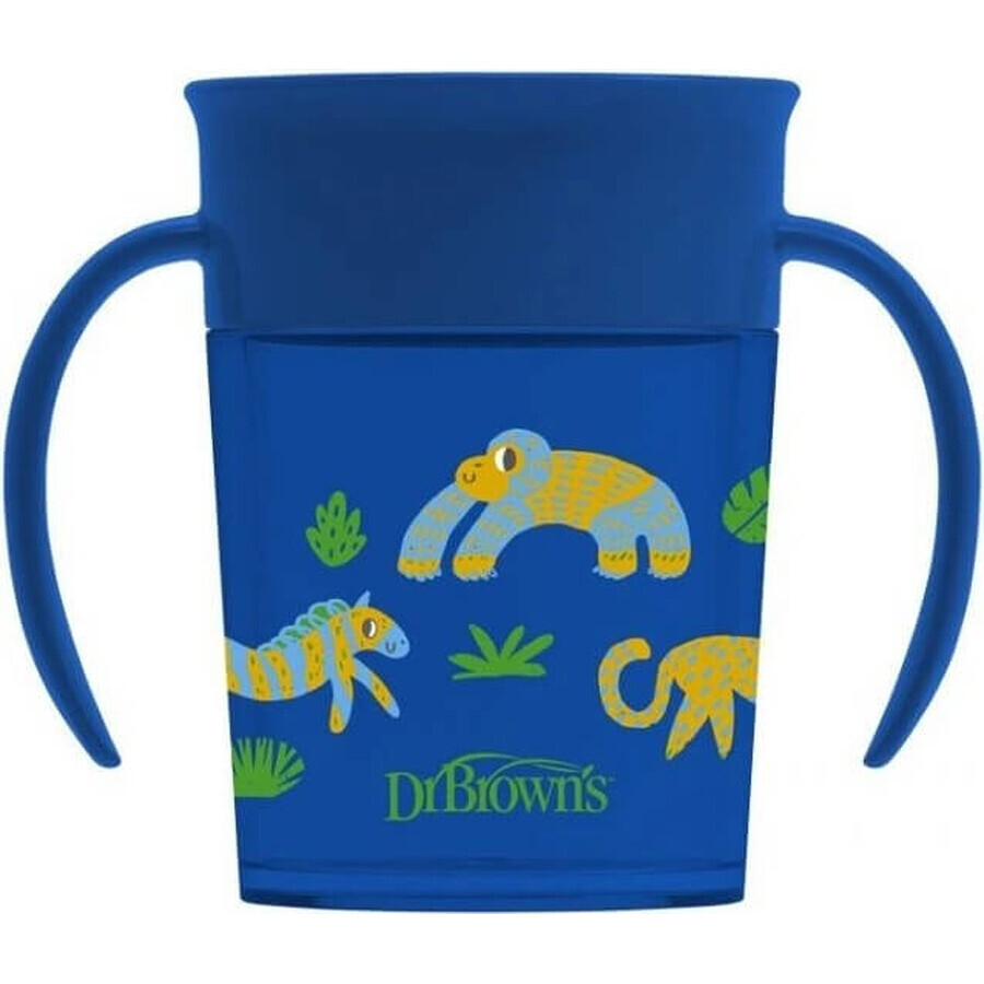 DR.BROWNS Tasse Cheers 360° JUNGLE 6M+ JUNGLE 6M+ bleu 1×200 ml, boire sans goutter et sans vomir