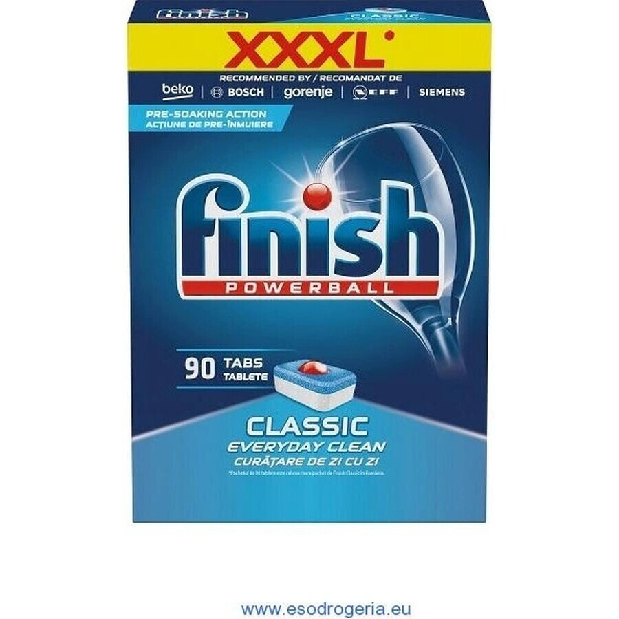 Finish tabs Classic Regular 1×90 buc, tablete de spălat vase