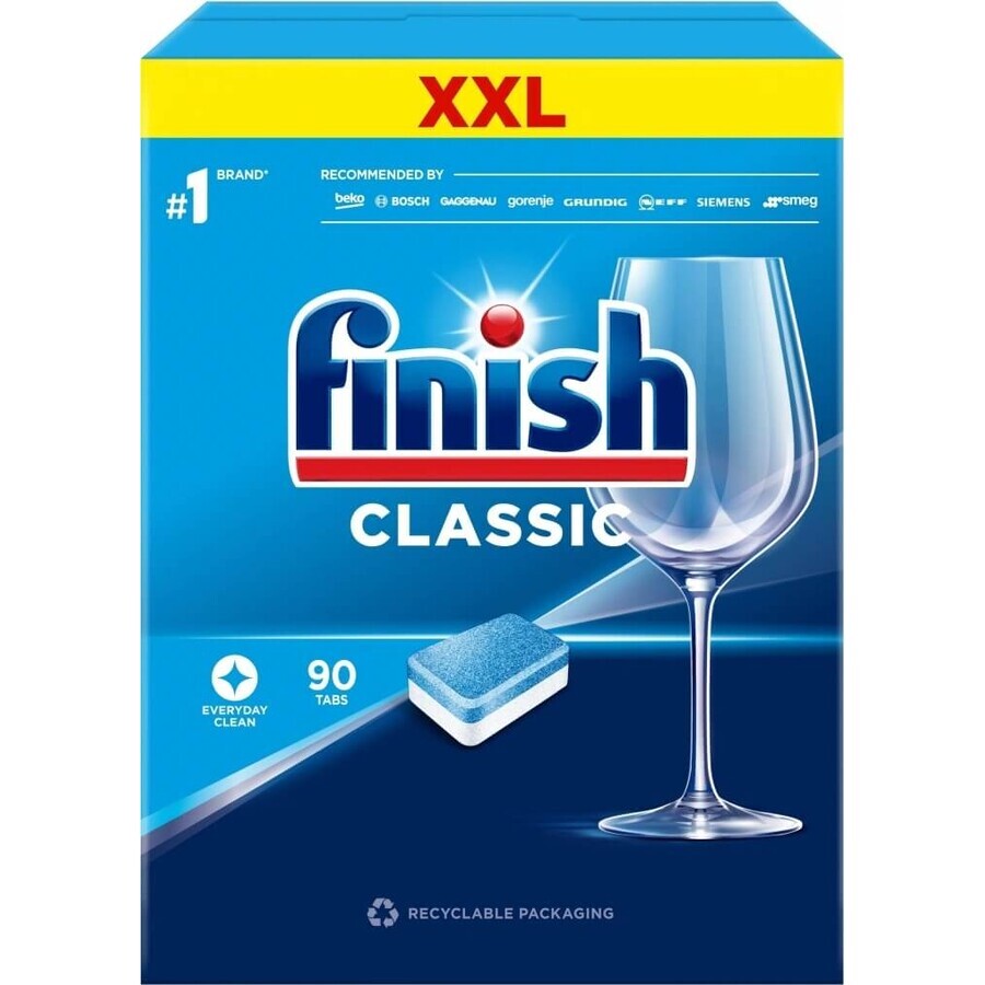 Finish tabs Classic Regular 1×90 buc, tablete de spălat vase