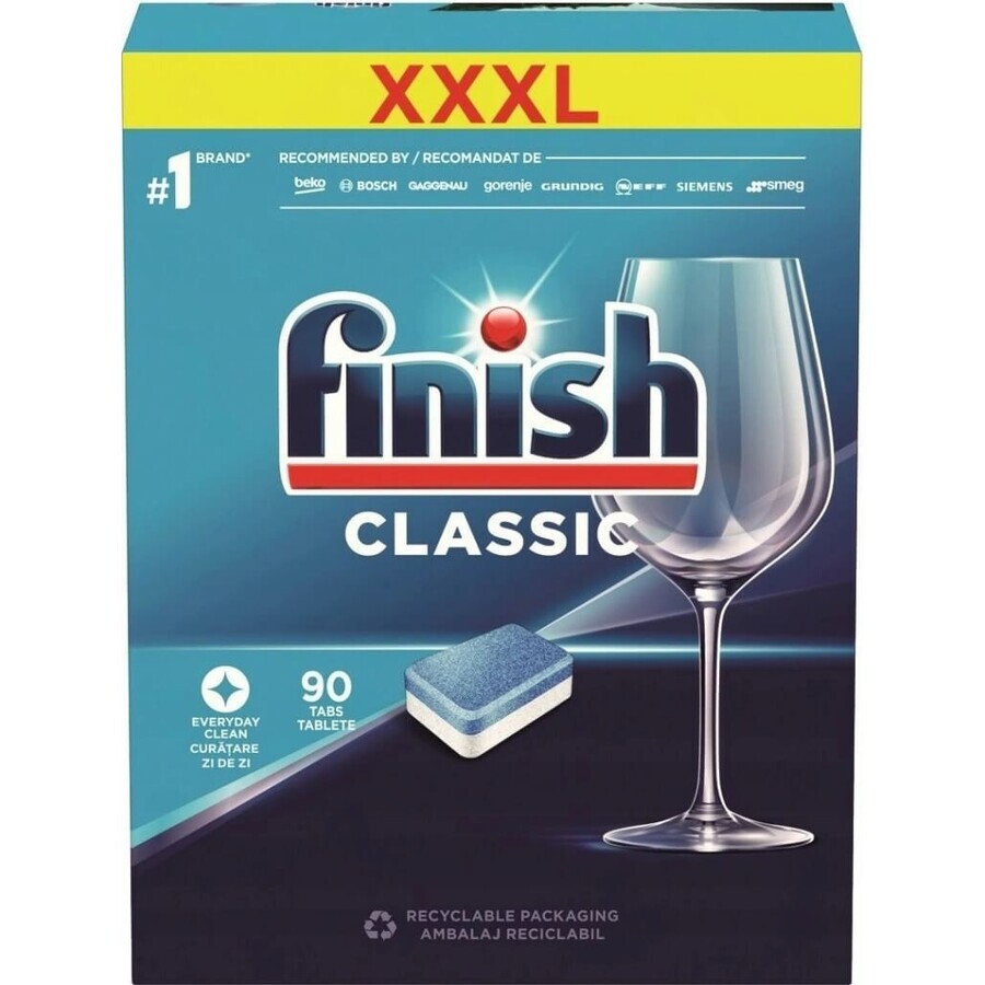 Finish tabs Classic Regular 1×90 buc, tablete de spălat vase