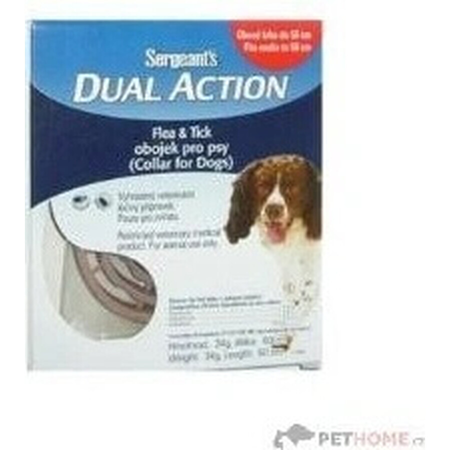 Sergeants Dual Action Dog 1×50 cm, halsband voor honden en katten