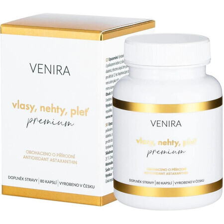 VENIRA PREMIUM capsules voor haar, nagels en huid, kuur van 40 dagen 1×80 cps, voedingssupplement